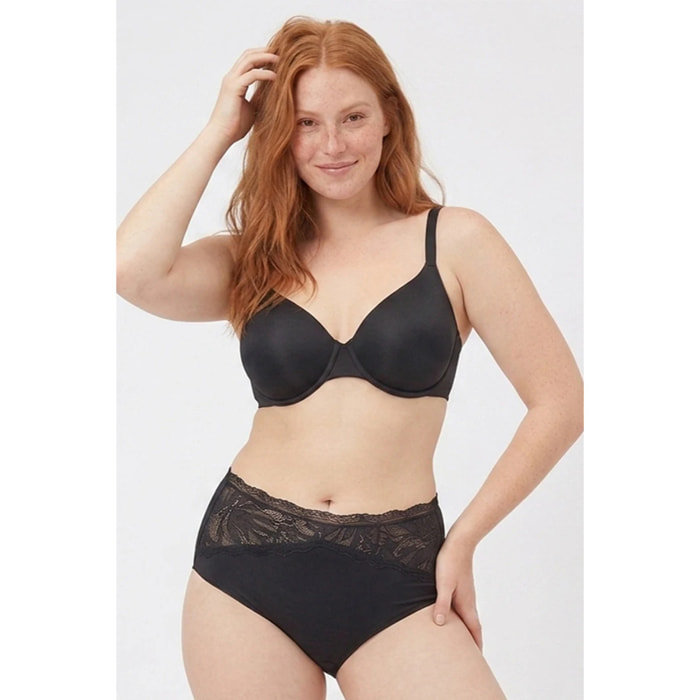 Slip vita alta donna Nero
