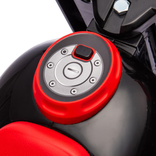 Porteur enfant moto 3 roues effet bulles et musique rouge noir
