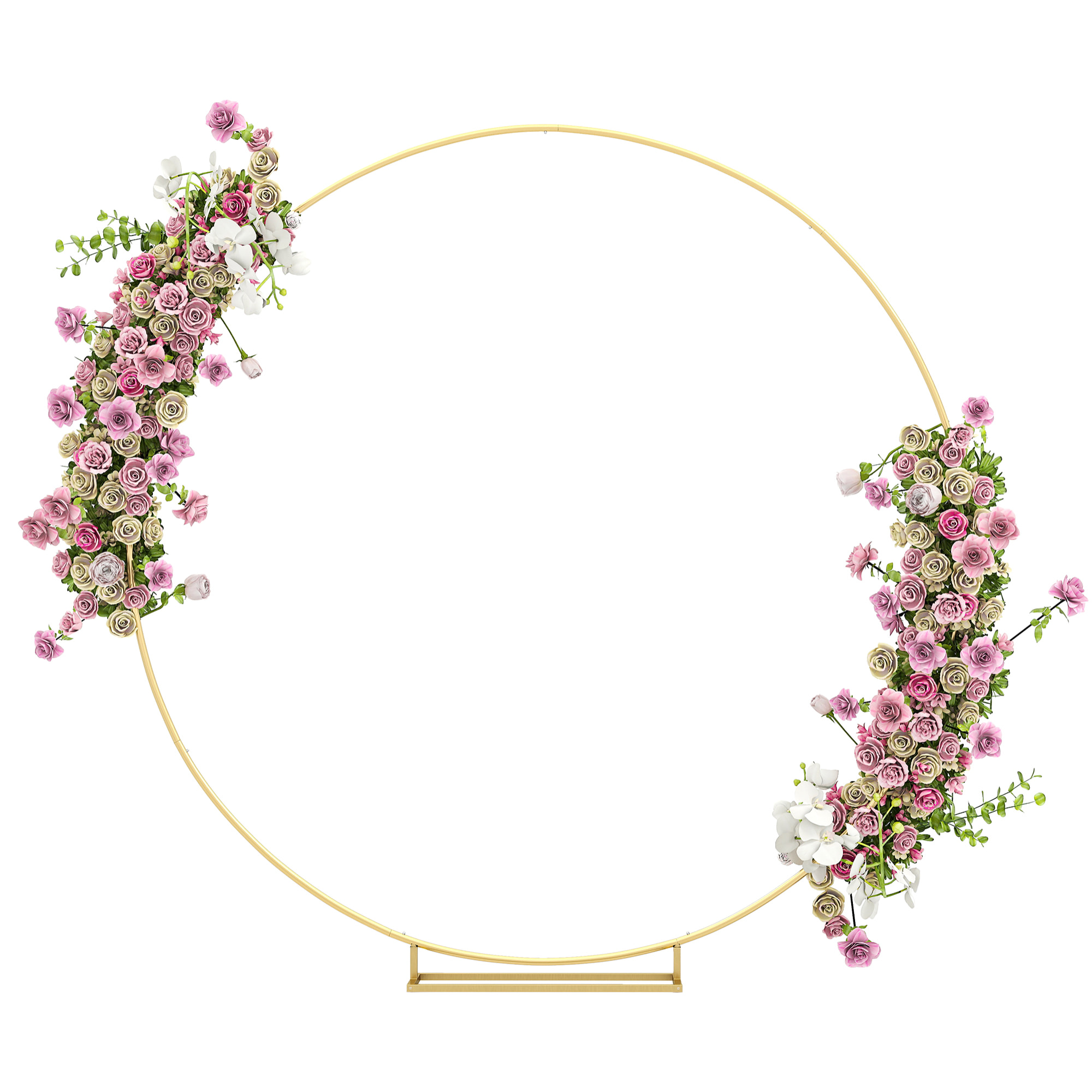 Arco de Jardín de Metal Redondo para Rosas Arco de Boda con Recubrimiento en Polvo Resistente a la Intemperie para Plantas Trepadoras para Decoración Patio Terraza 230x28x234 cm Dorado