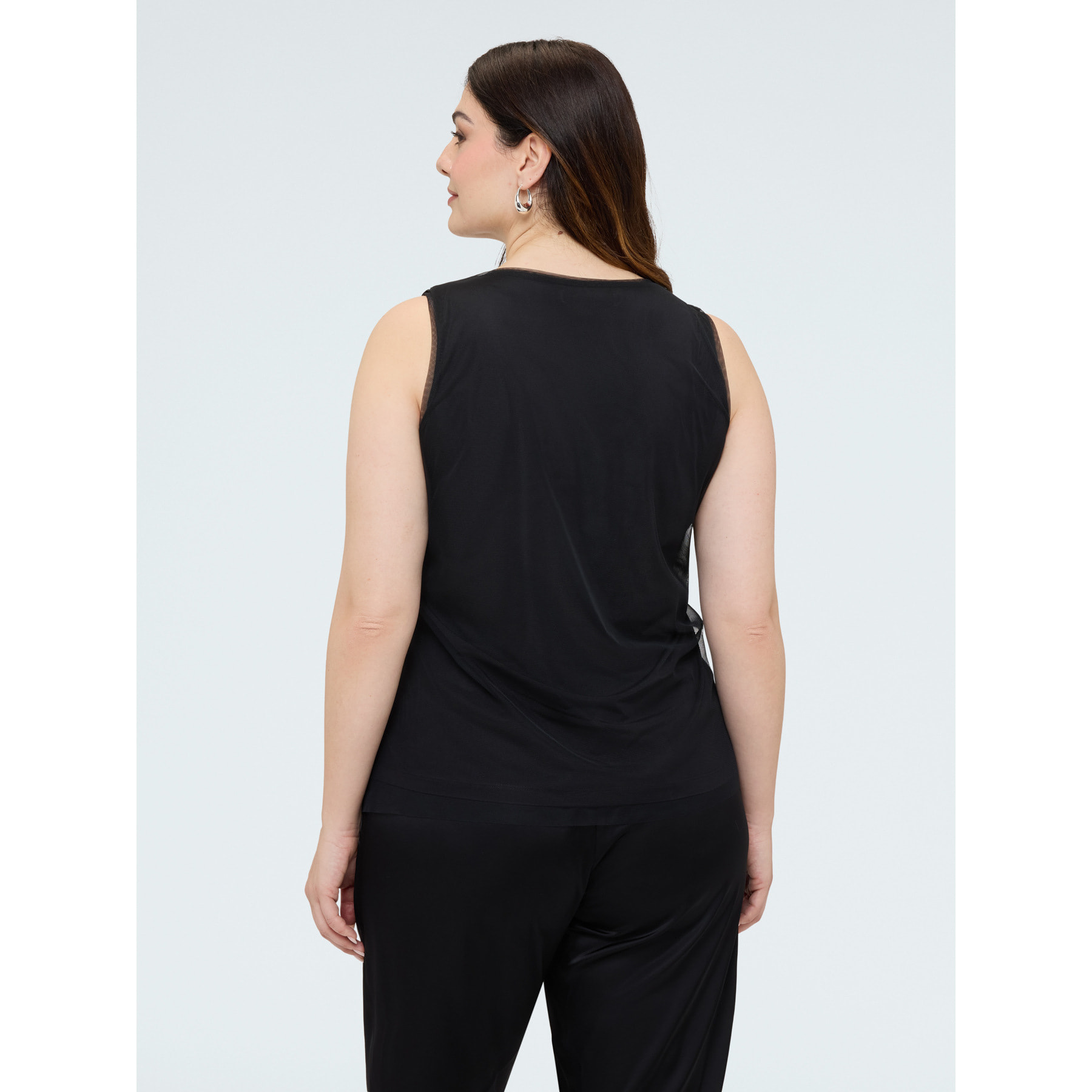 Fiorella Rubino - Top con paillettes e scollo a V - Nero