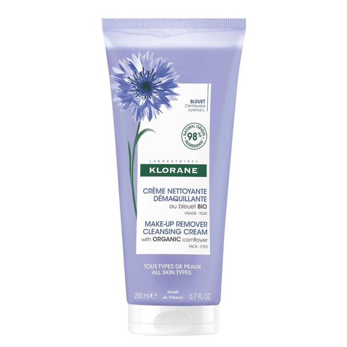 Bleuet Bio - Crème Nettoyante Démaquillante - 200 ml