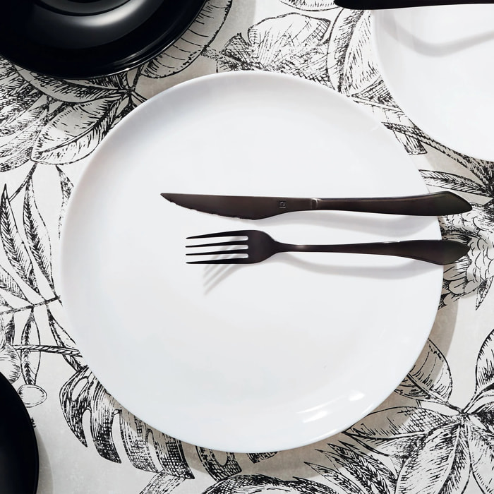 6 assiettes plates Diwali blanches - Luminarc - verre opale extra résistant