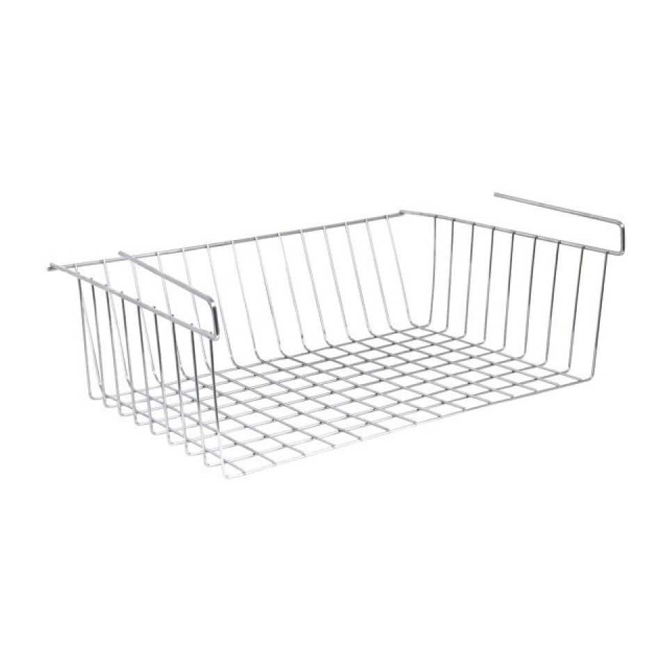 Panier de rangement suspendu à  étagère 38x26x14cm en Acier Chromé MSV