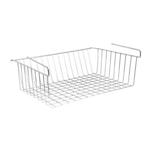 Panier de rangement suspendu à  étagère 38x26x14cm en Acier Chromé MSV