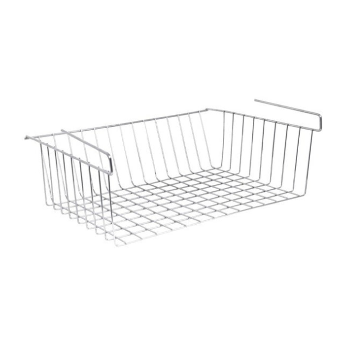 Panier de rangement suspendu à  étagère 38x26x14cm en Acier Chromé MSV