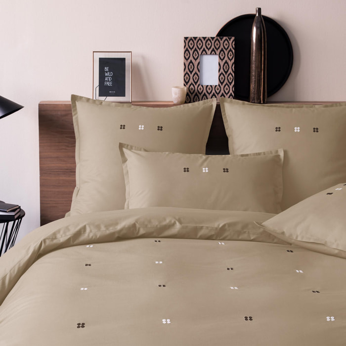Housse de couette brodée en percale de coton BIO, DRAGEES DELICES