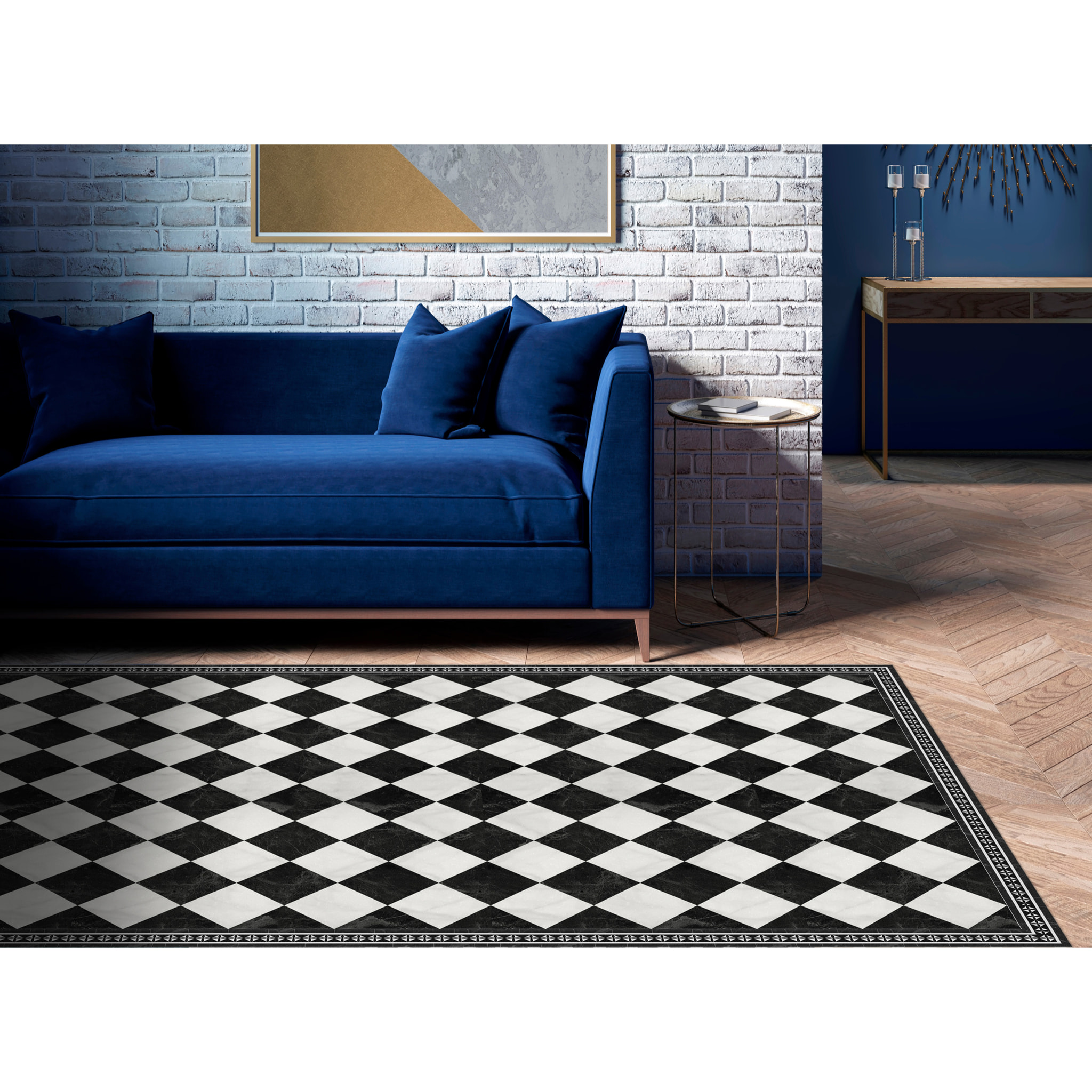 Alfombra de vinilo Galileo 100x133 cm - PVC antideslizante, vinilica para cocina o salón, lavable, estilo hidraúlico