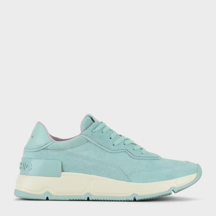 SNEAKER P06 DONNA IN SUEDE E PELLE ACQUAMARINA