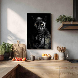 Tableau animaux habillés Panthère noire wild suits Tableau alu Dibond