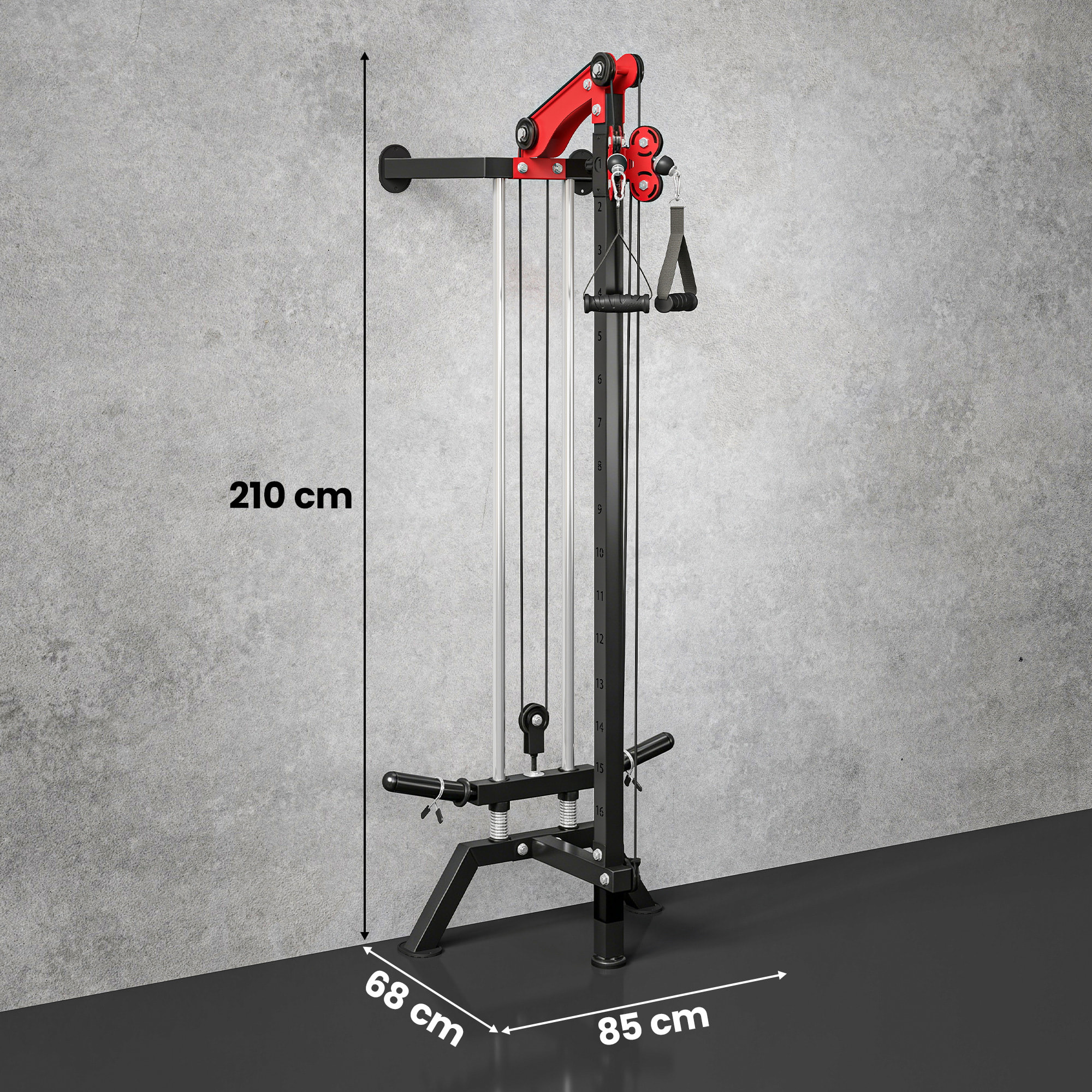 Machine à poulie musculation réglable 16 positions contrepoids max. 60 Kg