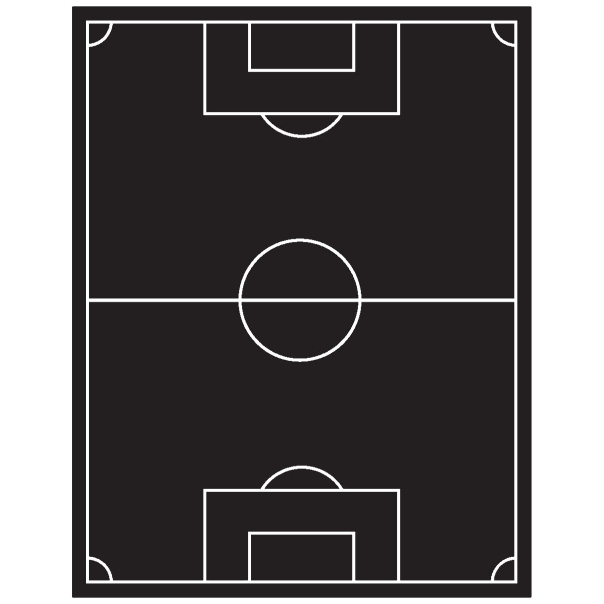 Sticker ardoise tableau noir - stickers muraux adhésif effaçable - TERRAIN DE FOOT + 4 CRAIES LIQUIDES