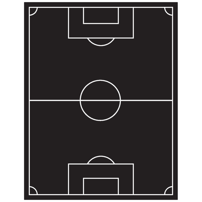 Sticker ardoise tableau noir - stickers muraux adhésif effaçable - TERRAIN DE FOOT + 4 CRAIES LIQUIDES