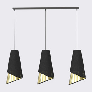 Lampada a sospensione MODA in acciaio nero e oro