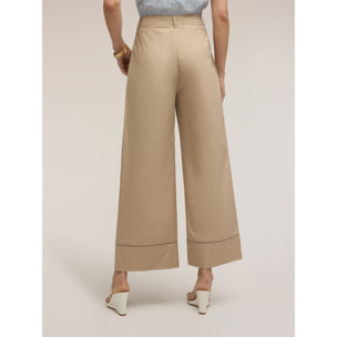 Motivi - Pantaloni wide con dettaglio ajouré - Beige