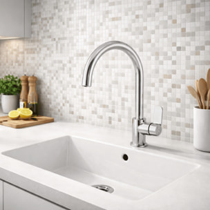 Robinet de cuisine bec haut Flow Round Chromé