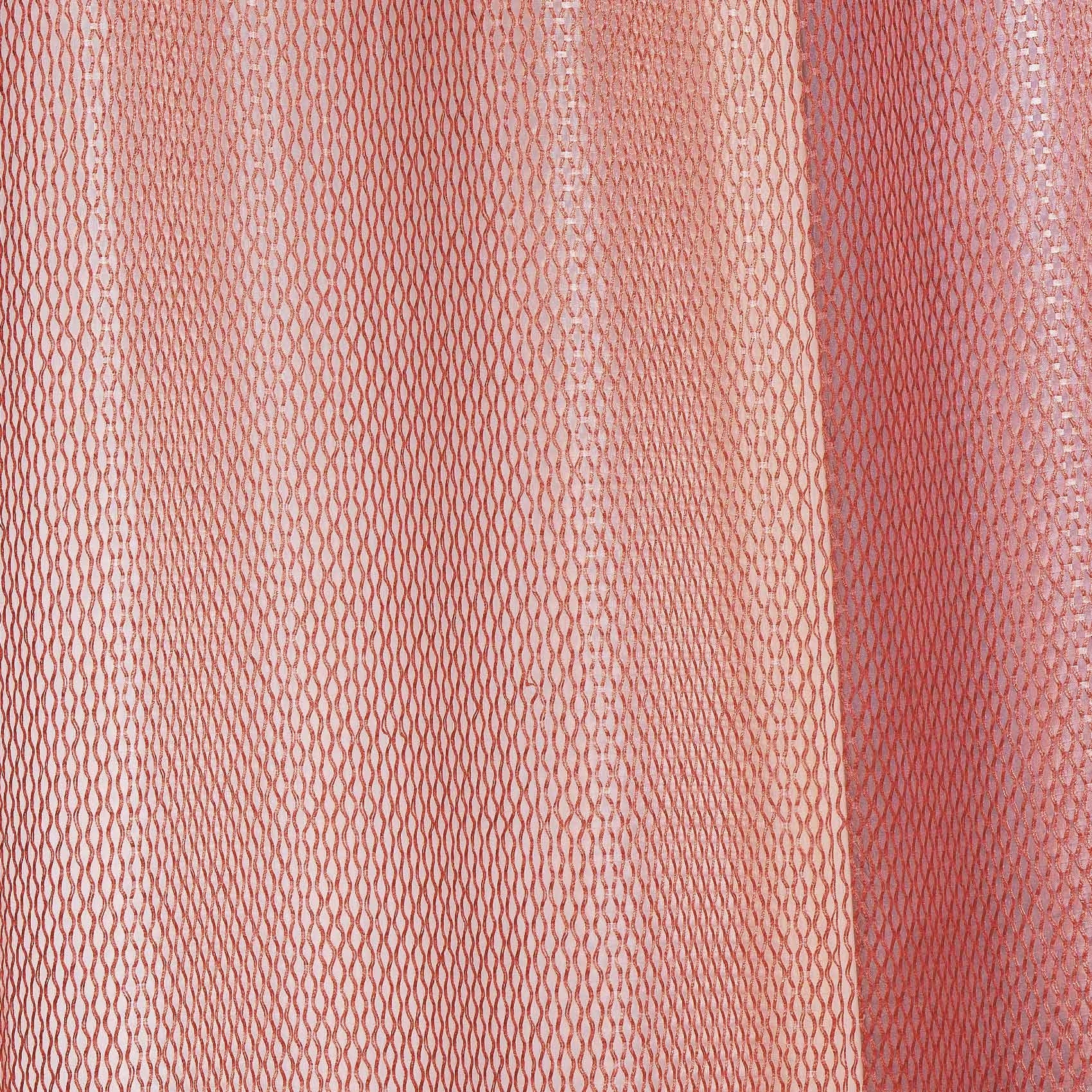 Voilage en organza fantaisie  - Effet 'résille' - Rouge Orangé