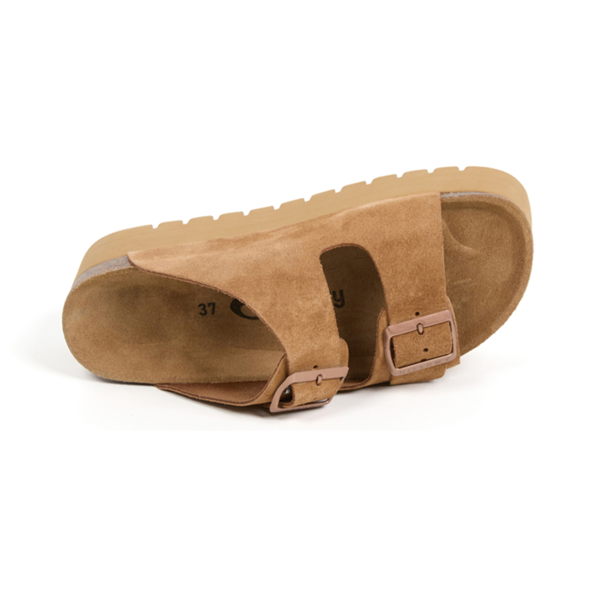Sandalia Plataforma Cuero Mujer BILLOWY MARRON
