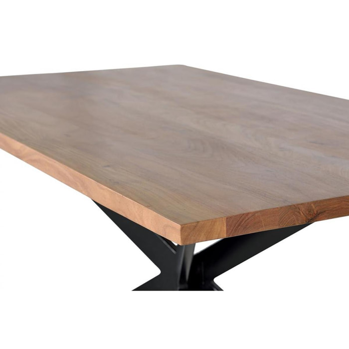 Table à manger - bois d'acacia et métal