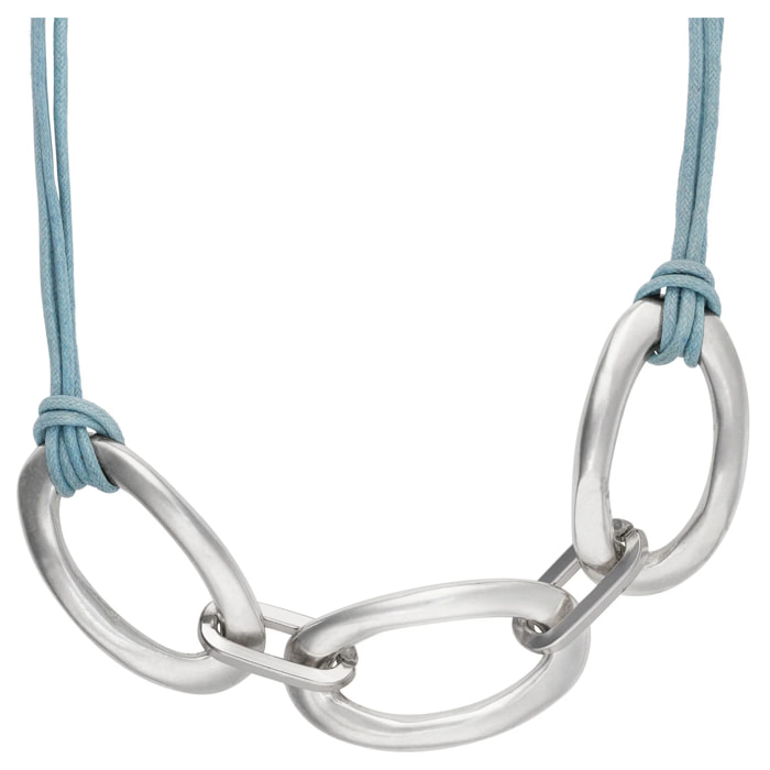 Gargantilla plata azul celeste chapado 3Links 40cm