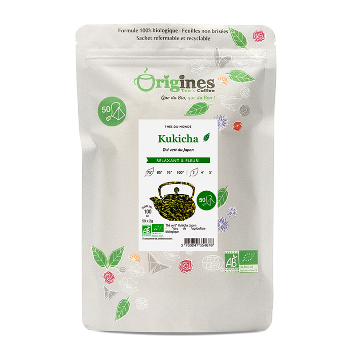 Kukicha - Thé vert Bio du Japon - Infusettes 50x2g