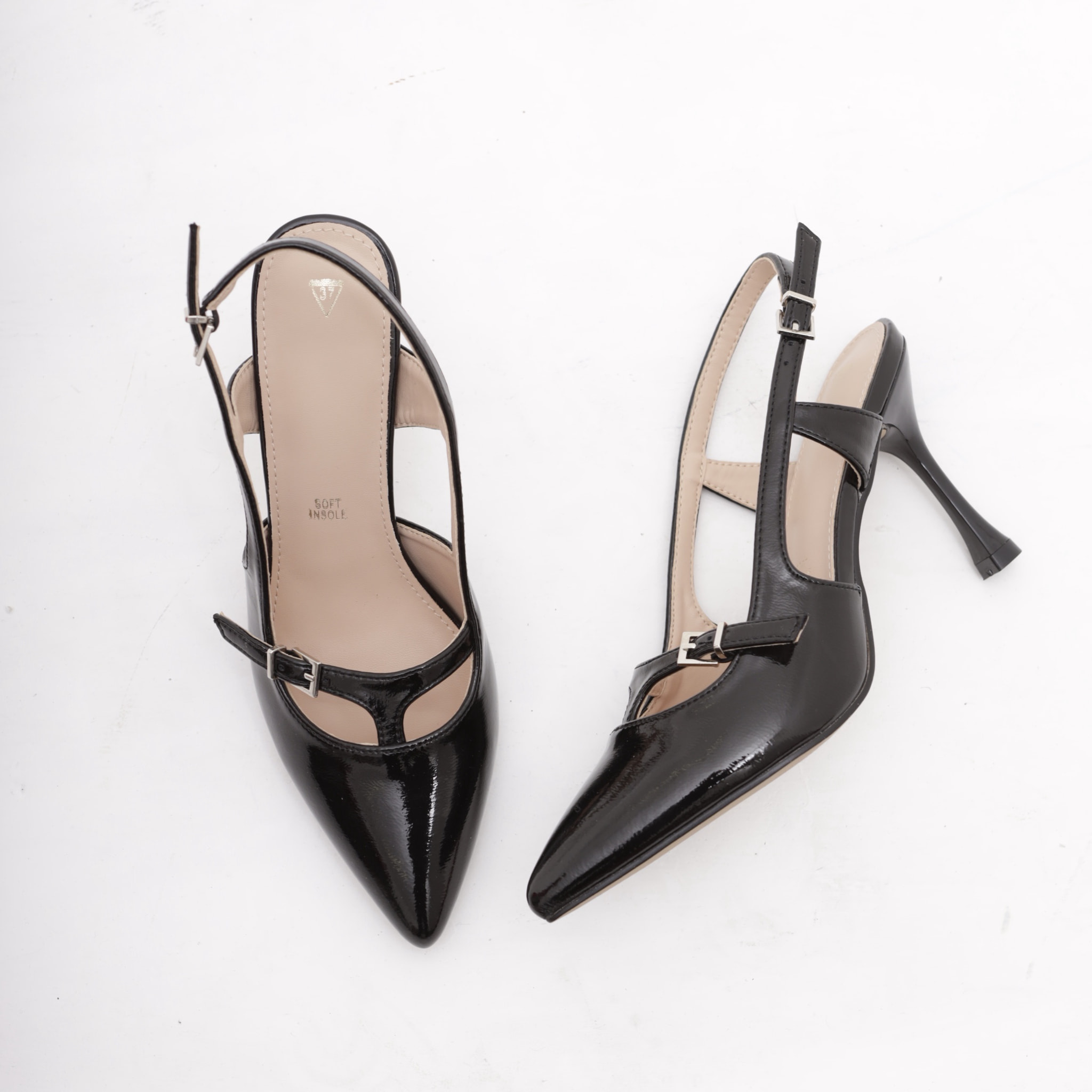 SLINGBACK T-BAR NERO