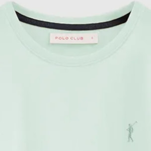 Camiseta turquesa pastel de manga corta y cuello redondo con bordado Rigby Go