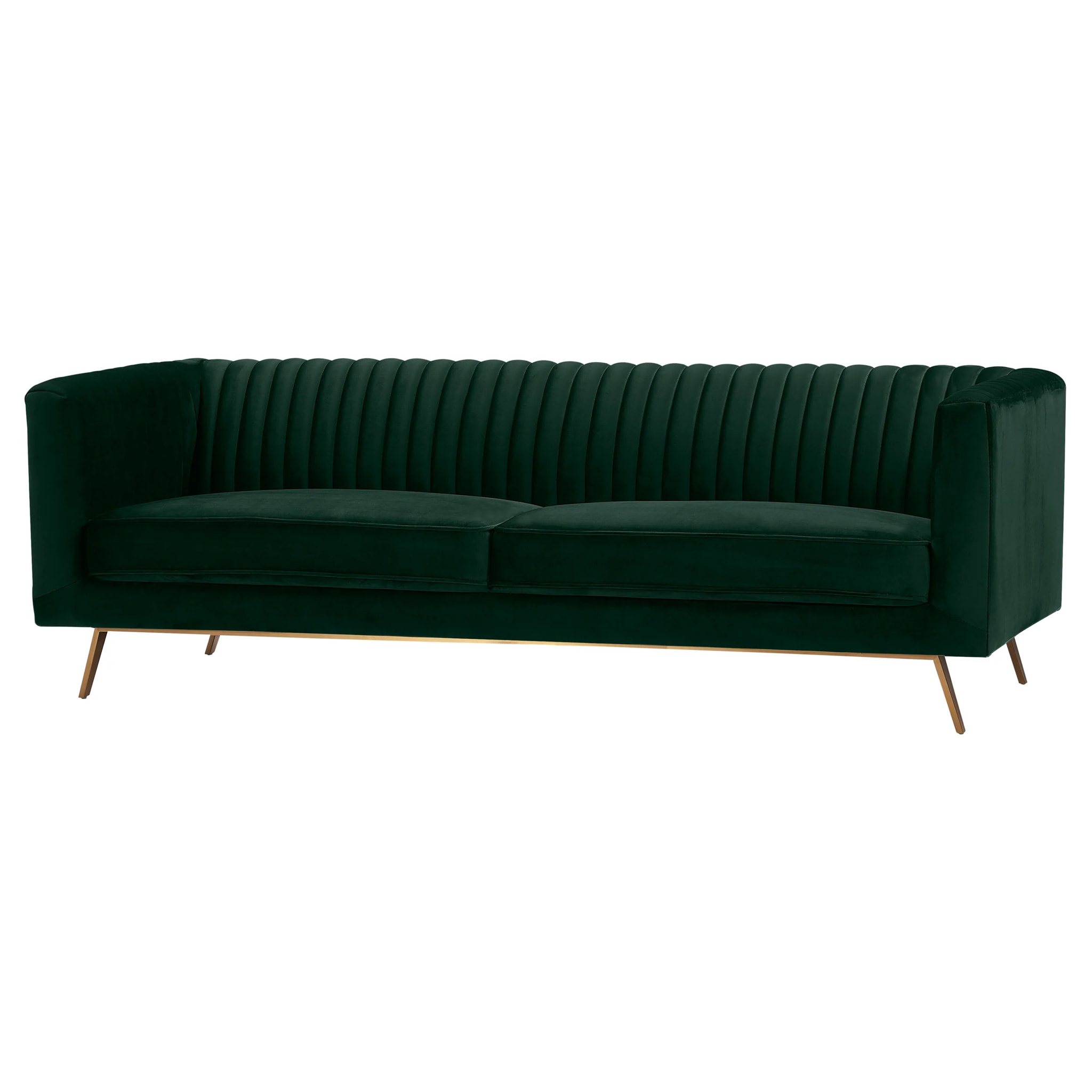 Canapé 3 places en velours vert foncé - Gatsby