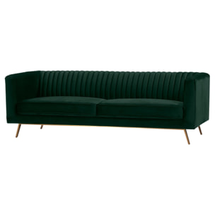 Canapé 3 places en velours vert foncé - Gatsby