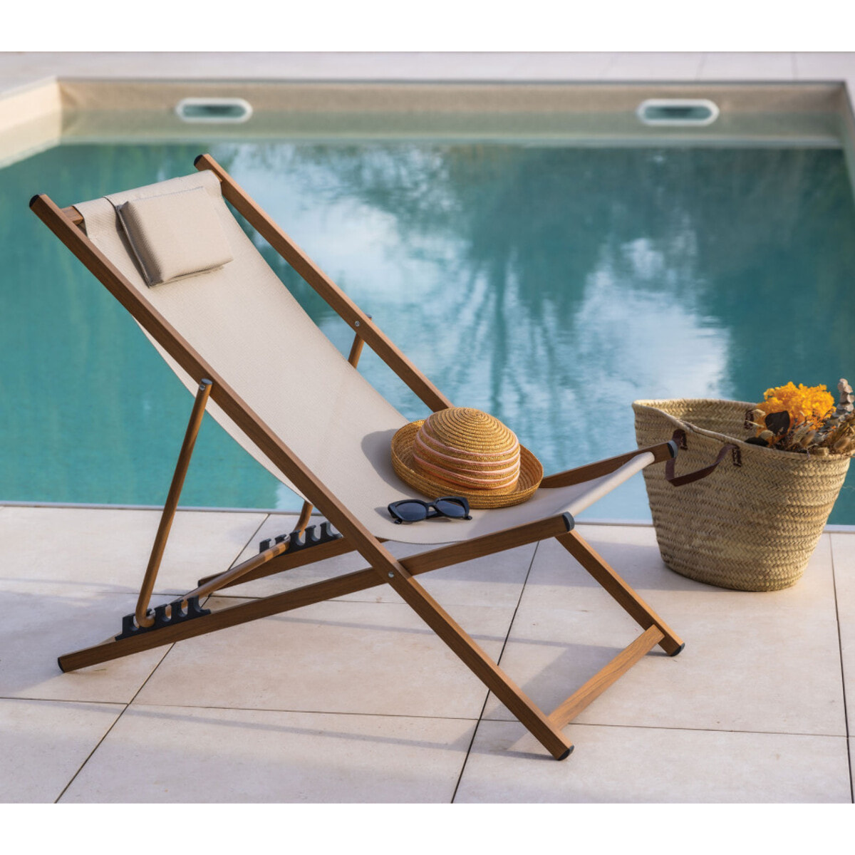 Lot de 2 chiliennes en acier - effet bois - PAROS