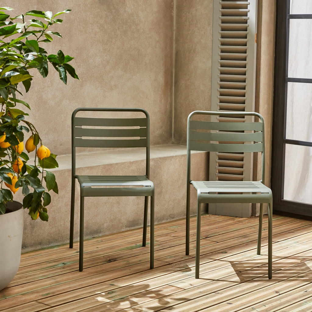 Chaise de jardin acier (lot de 2) AMÉLIA