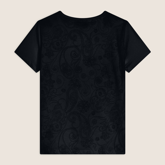 T-shirt donna in jersey con retro fantasia paisley