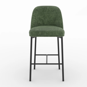 Lot de 2 chaises pour îlot central 67 cm en tissu vert sapin - Noah