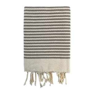 Fouta traditionnelle Yadara Taupe 200x200 190g/m²