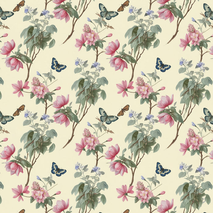 Papier peint Mon Mur Photo - Fleurs et papillons pour une déco enchantée - Transformez votre intérieur en un jardin féerique ! Cliquez ici !.