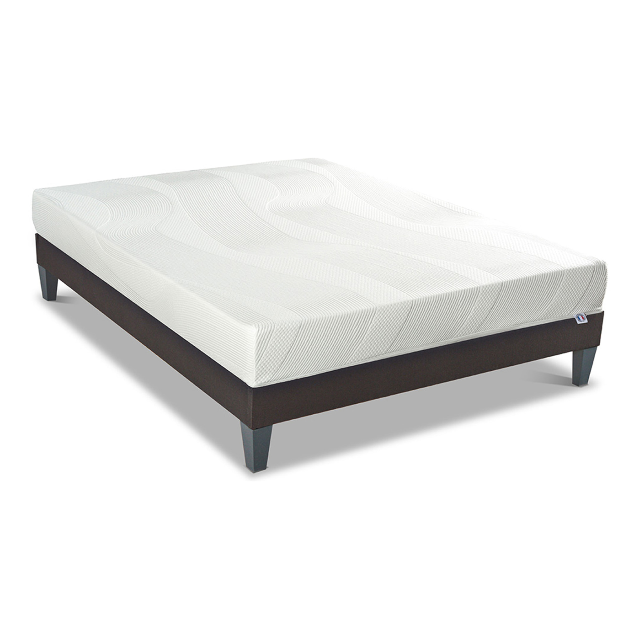 Ensemble Matelas Paris & Sommier KIT15, 24 cm, Mémoire de Forme, technologie Tri-Lattes, Soutien Ferme