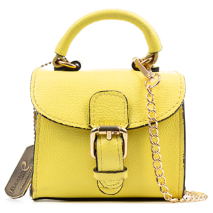 Annicco mini borsa a mano e a tracolla donna. Pelle autentica finitura Dollaro.