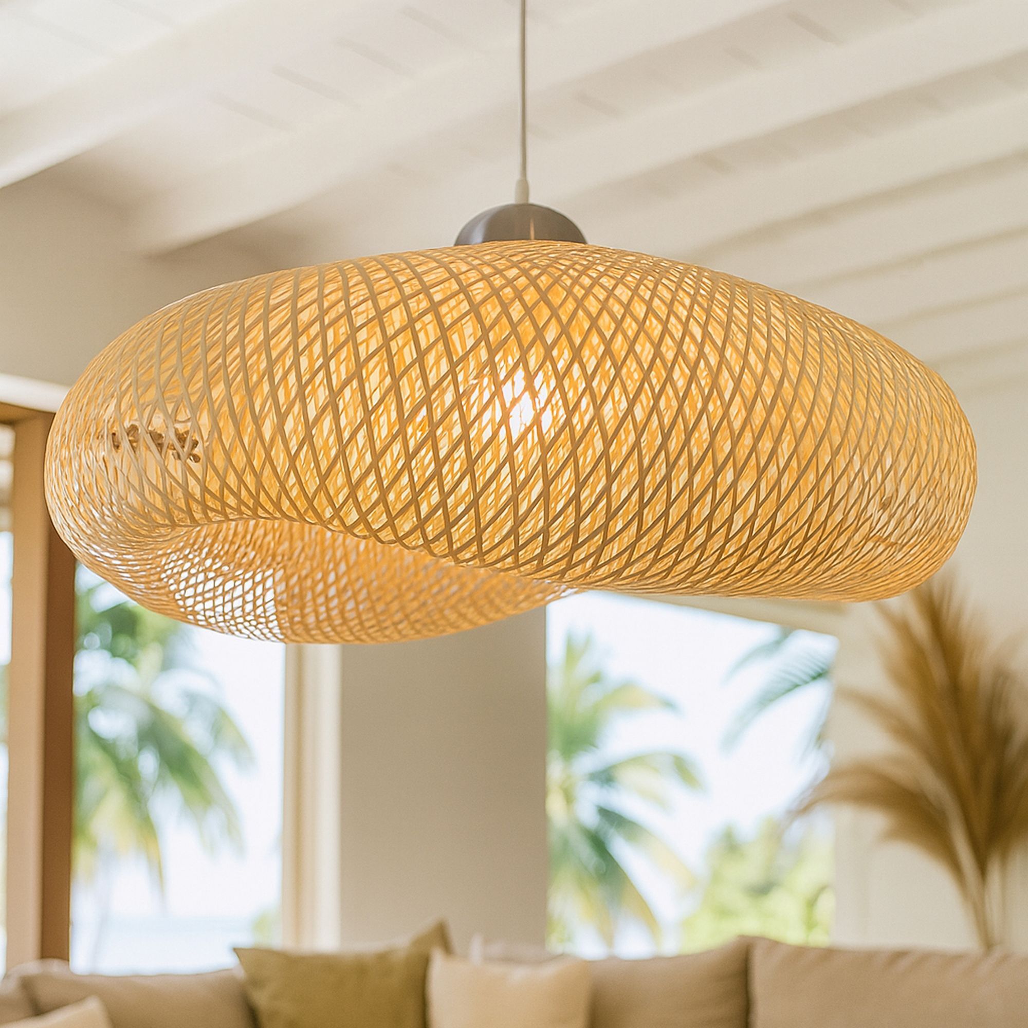 Suspension en bambou tressé KLINO