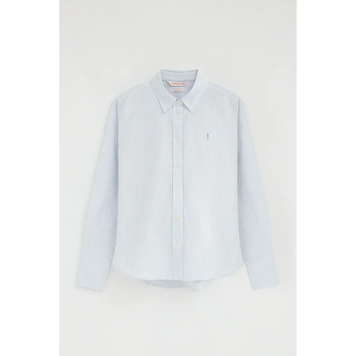 Camicia da donna a righe blu regular fit con logo Rigby Go