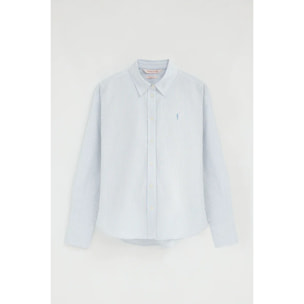 Camicia da donna a righe blu regular fit con logo Rigby Go