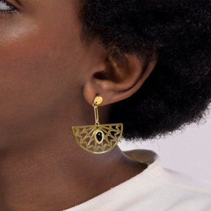 Pendientes de Onix acabados en oro amarillo de 18K- Tawa