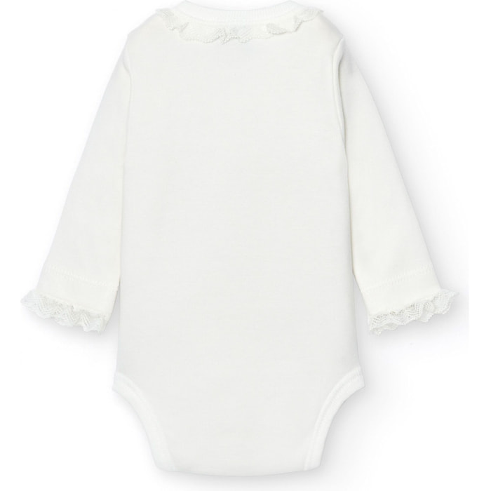 Body cruzado bebé manga larga puntilla