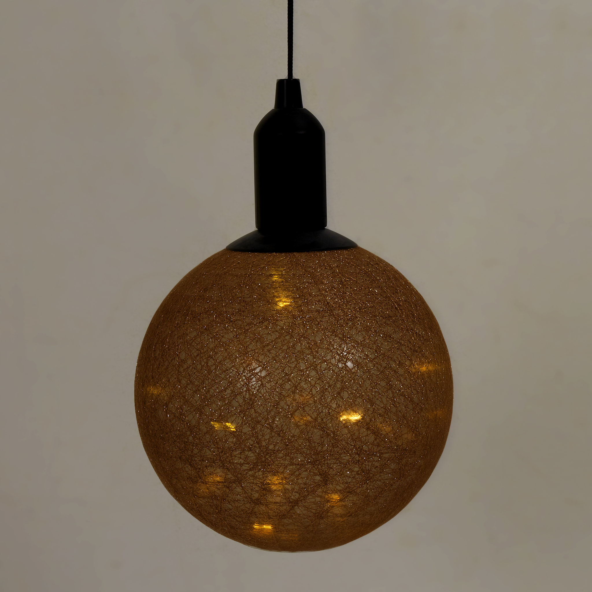 Boule Deco Lumineuse A Suspendre Dore D20cm