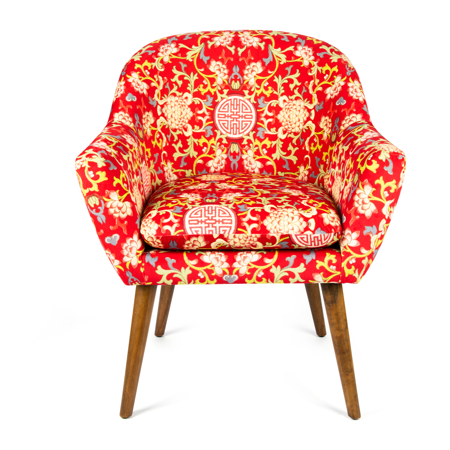 Poltrona Excelsa La Via Della Seta poliestere e legno 70x65x83 cm multicolor