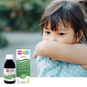 PEDIAKID - Toux Sèche & Grasse - Formule Exclusive au Sirop d'Agave - Calme la Toux - Soulage l'irritations de la Gorge - Arôme Naturel Citron - Lot de 2 flacons 125 ml