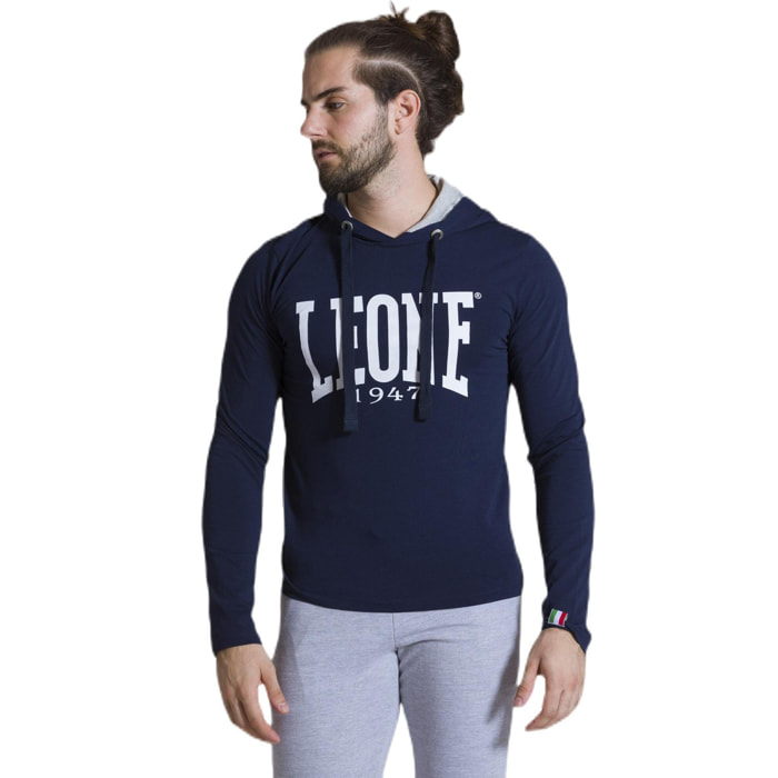 T-shirt da uomo con cappuccio maniche lunghe Leone 1947 Apparel