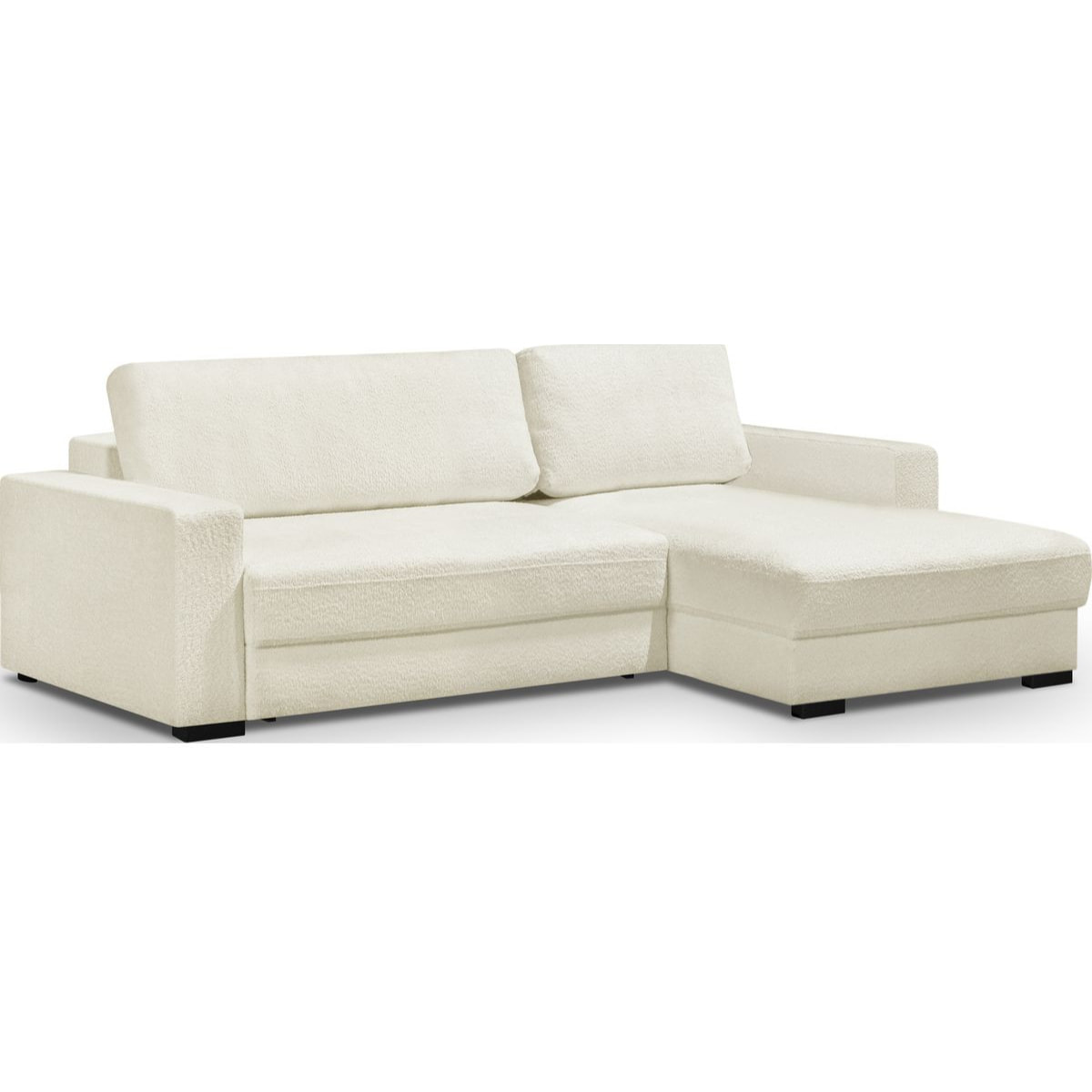 Canapé d'angle droit convertible 3 places en tissu bouclé - ARTY