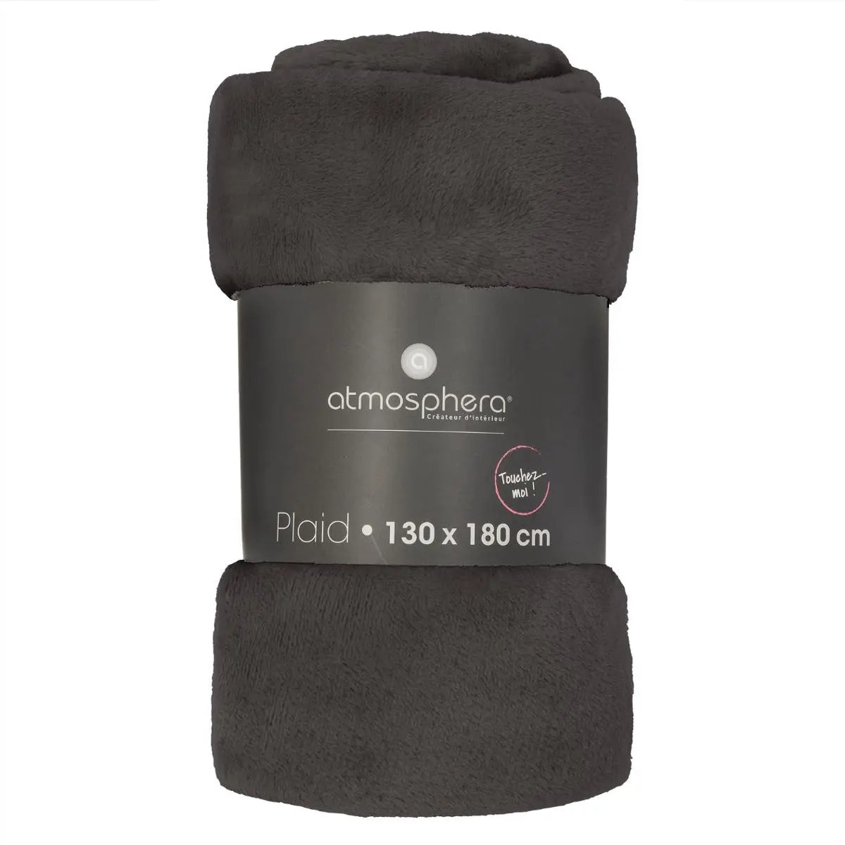Plaid flanelle gris ardoise 130x180cm