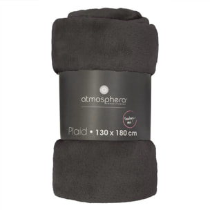 Plaid flanelle gris ardoise 130x180cm