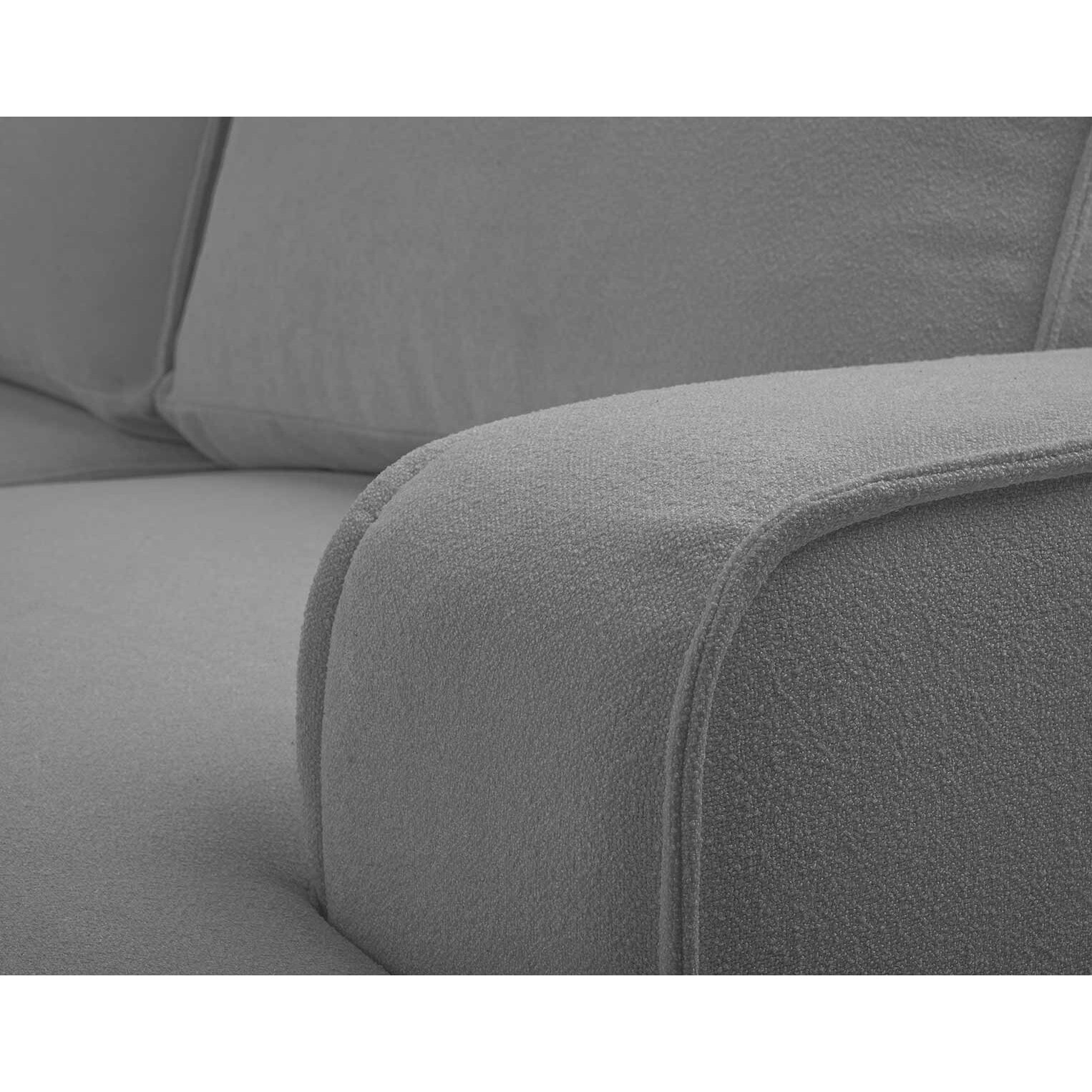 Nessino - canapé d'angle droit 4 places - convertible avec coffre - en tissu texturé - Gris foncé