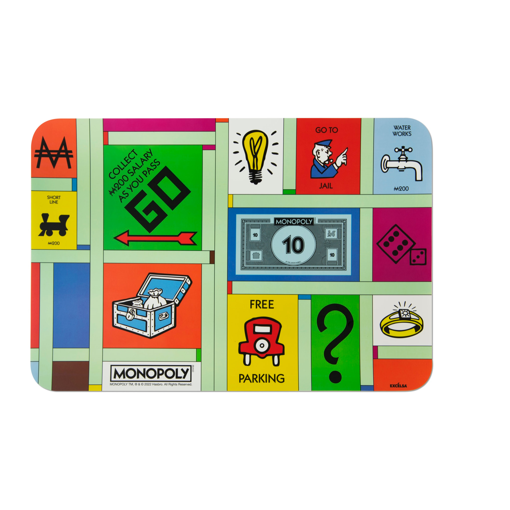 Set 6 tovagliette rettangolari Excelsa – Monopoly, Polipropilene Multicolore